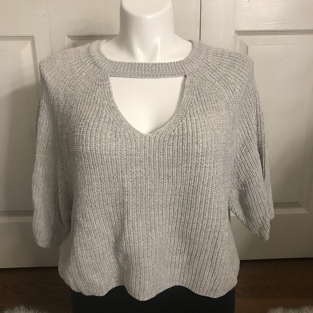 Rue 21 choker top grey gray sweater